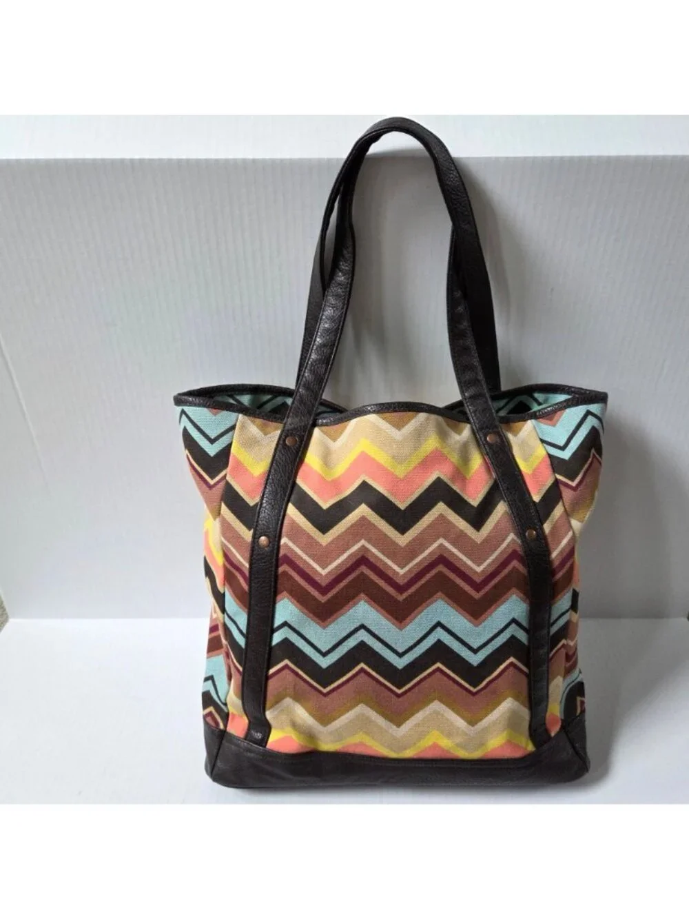 Missoni X Target Tote Bag Canvas Zig Zag Chevron Purse Travel Shopping